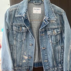 Old Navy Distressed Blue Denim Jacket